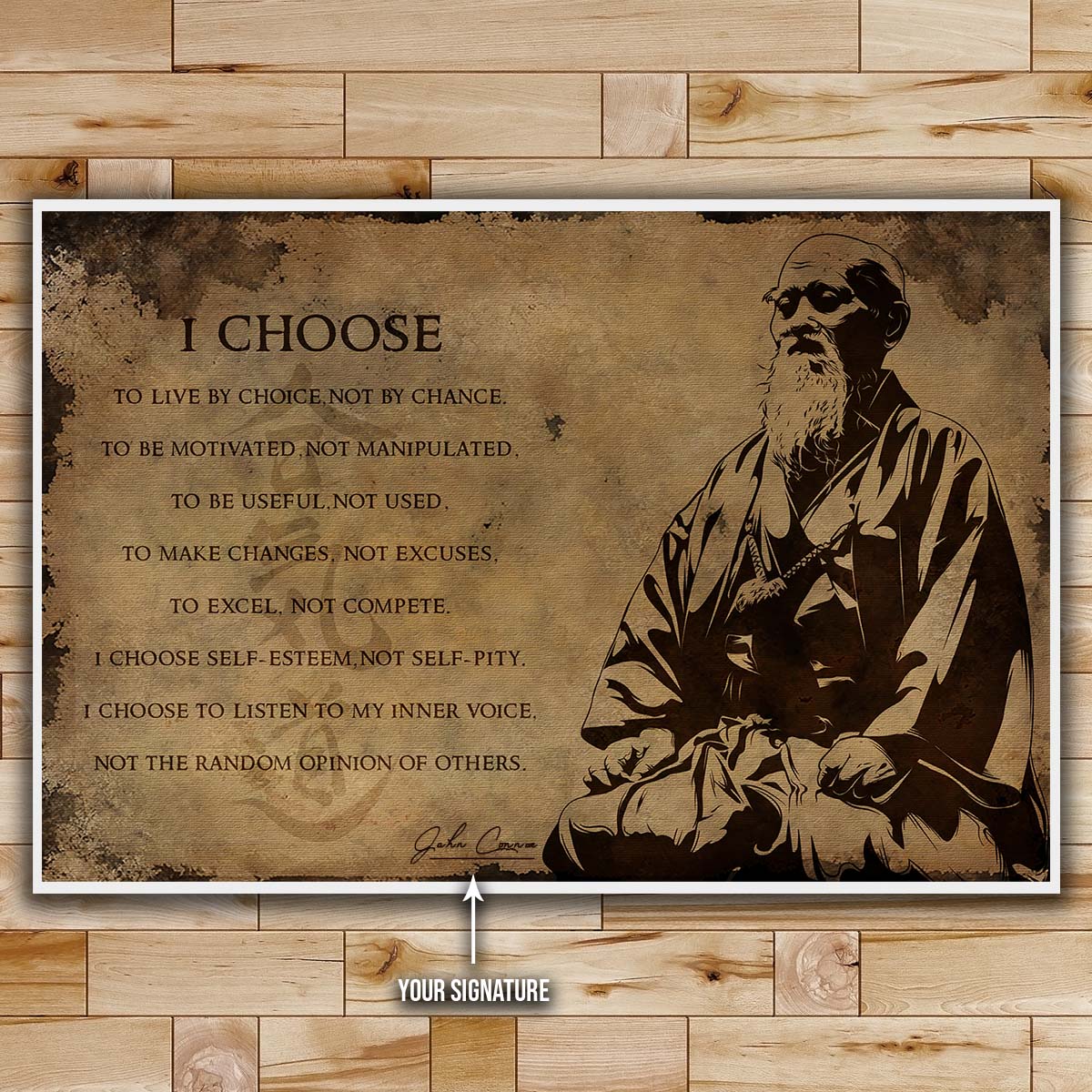 Aikido Wall Art - Aikido Poster - Aikido Canvas - I Choose - AI001 - Horizontal Poster - Horizontal Canvas