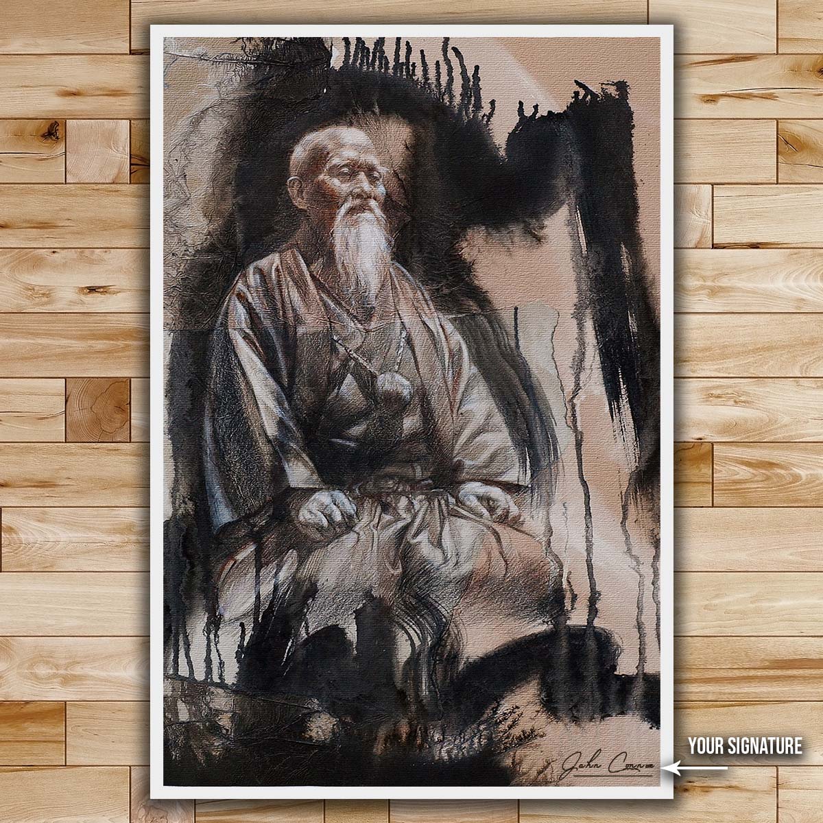 Aikido Wall Art - Aikido Poster - Aikido Canvas - Morihei Ueshiba - AI030 - Vertical Poster - Vertical Canvas