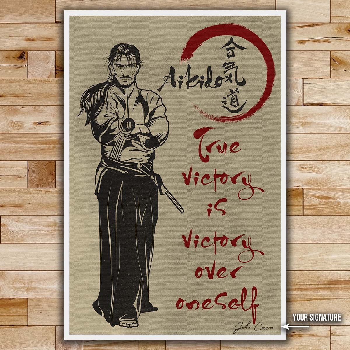 Aikido Wall Art - Aikido Poster - Aikido Canvas - True Victory Is Victory Over Oneself - AI017 - Vertical Poster - Vertical Canvas