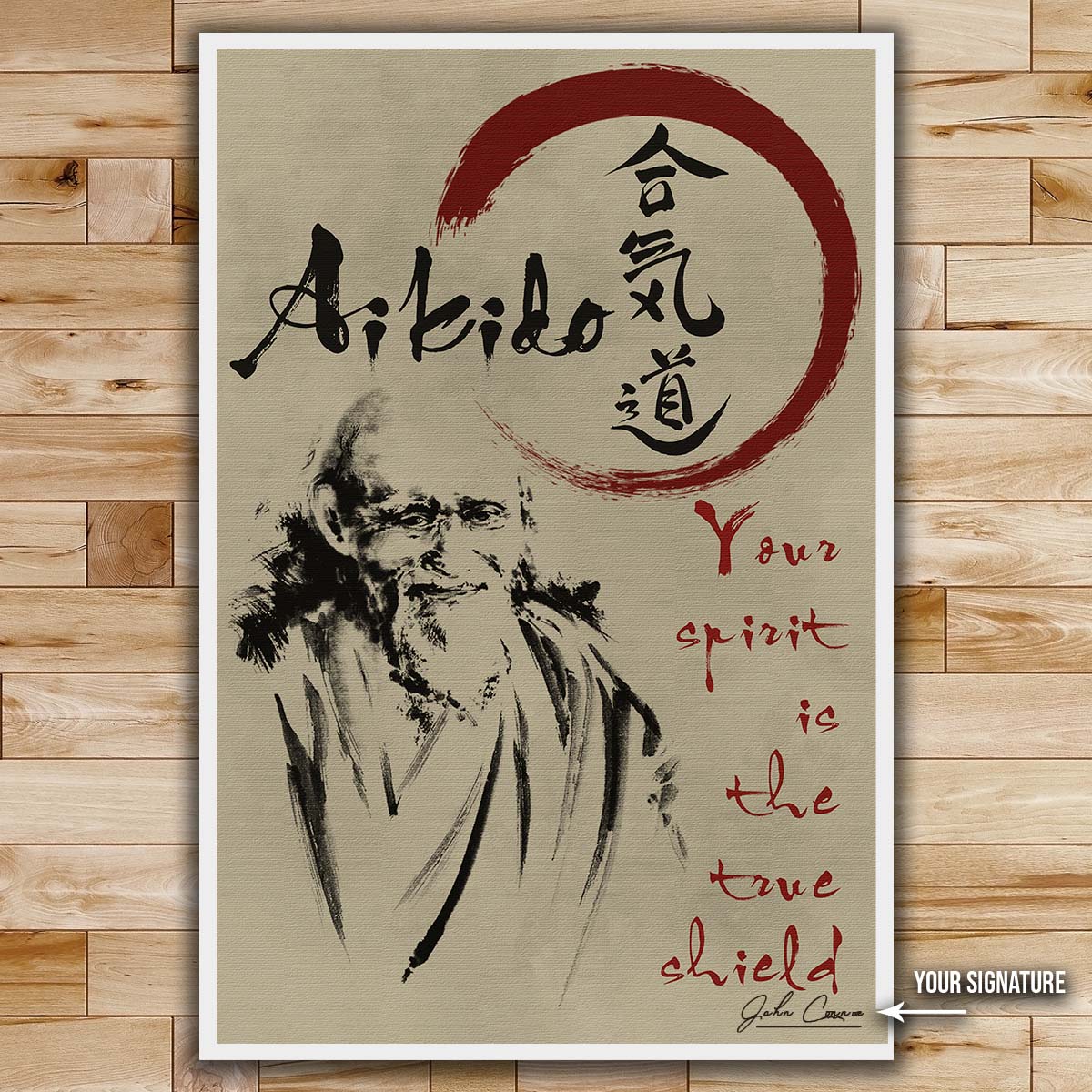 Aikido Wall Art - Aikido Poster - Aikido Canvas - Your Spirit Is The True Shield - AI026 - Vertical Poster - Vertical Canvas