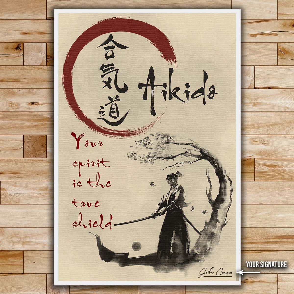 Aikido Wall Art - Aikido Poster - Aikido Canvas - Your Spirit Is The True Shield - AI027 - Vertical Poster - Vertical Canvas