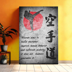 Karate Wall Art - Karate Poster - Karate Canvas - Karate Aims To Build Character - KA020 - Vertical Canvas - Vertical Poster