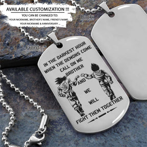 Dragon Ball Dog Tag - Call On Me Brother - Goku - Vegeta - Dragon Ball Necklace - Engrave Dog Tag