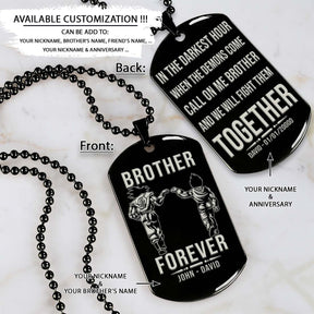 Dragon Ball Dog Tag - Brother Forever - Call On Me Brother - Goku - Vegeta - Dragon Ball Necklace - Engrave Dog Tag