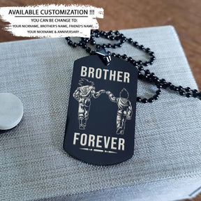 Dragon Ball Dog Tag - Brother Forever - Call On Me Brother - Goku - Vegeta - Dragon Ball Necklace - Engrave Dog Tag