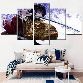 Demon Slayer - Kimetsu no Yaiba - 5 Pieces Wall Art - Giyu Tomioka - Demon Slayer Poster - Demon Slayer Wall Art