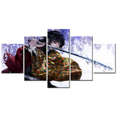 Demon Slayer - Kimetsu no Yaiba - 5 Pieces Wall Art - Giyu Tomioka - Demon Slayer Poster - Demon Slayer Wall Art