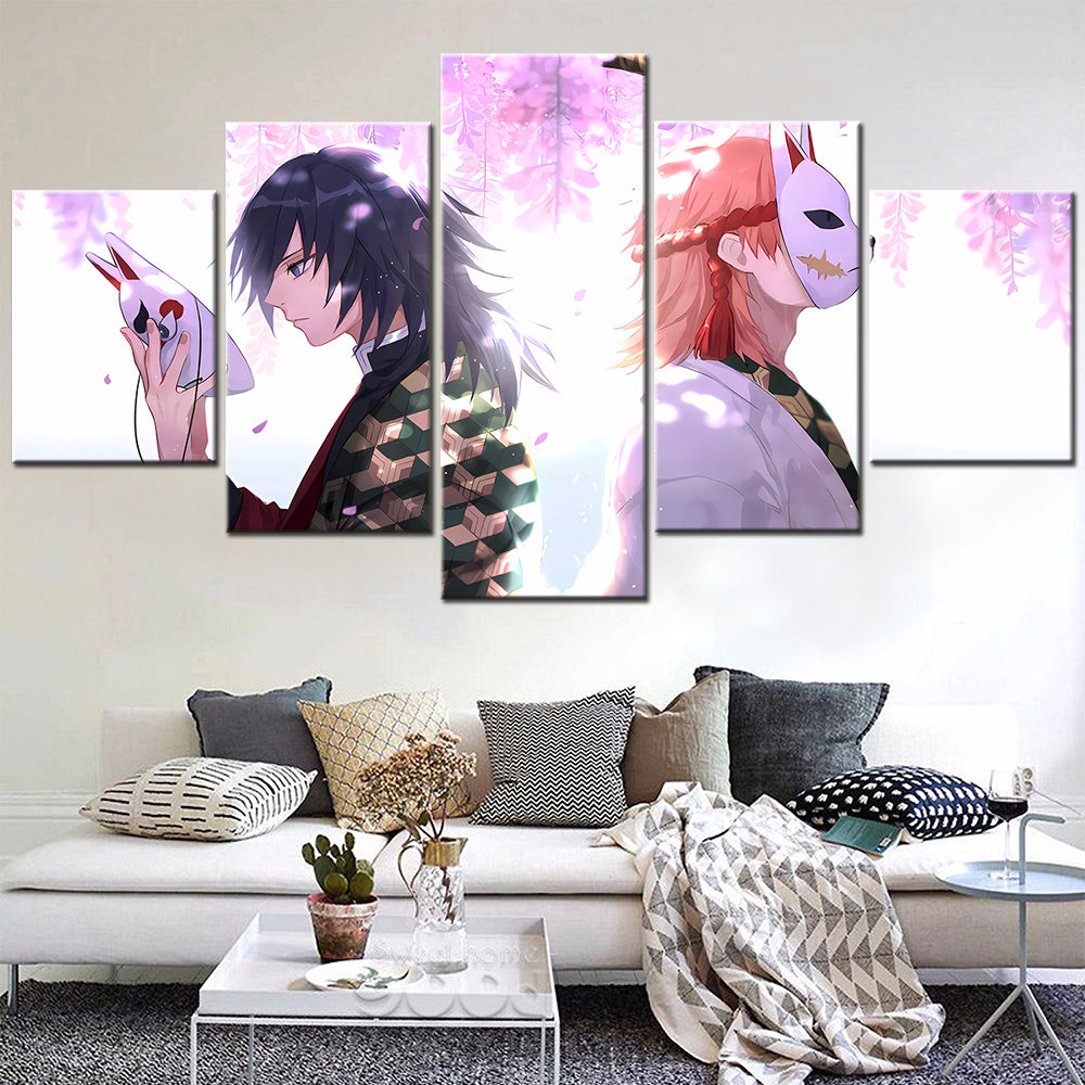 Demon Slayer - Kimetsu no Yaiba - 5 Pieces Wall Art - Giyu Tomioka - Sabito - Demon Slayer Poster - Demon Slayer Wall Art