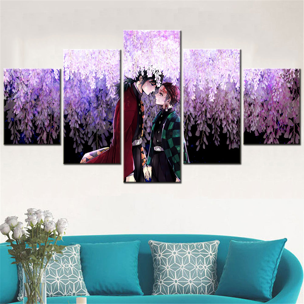 Demon Slayer - Kimetsu no Yaiba - 5 Pieces Wall Art - Giyu Tomioka - Tanjiro Kamado 2 - Demon Slayer Poster - Demon Slayer Wall Art