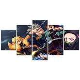 Demon Slayer - Kimetsu no Yaiba - 5 Pieces Wall Art - Zenitsu Agatsuma - Inosuke Hashibira - Tanjiro Kamado - Nezuko Kamado - Demon Slayer Poster - Demon Slayer Wall Art