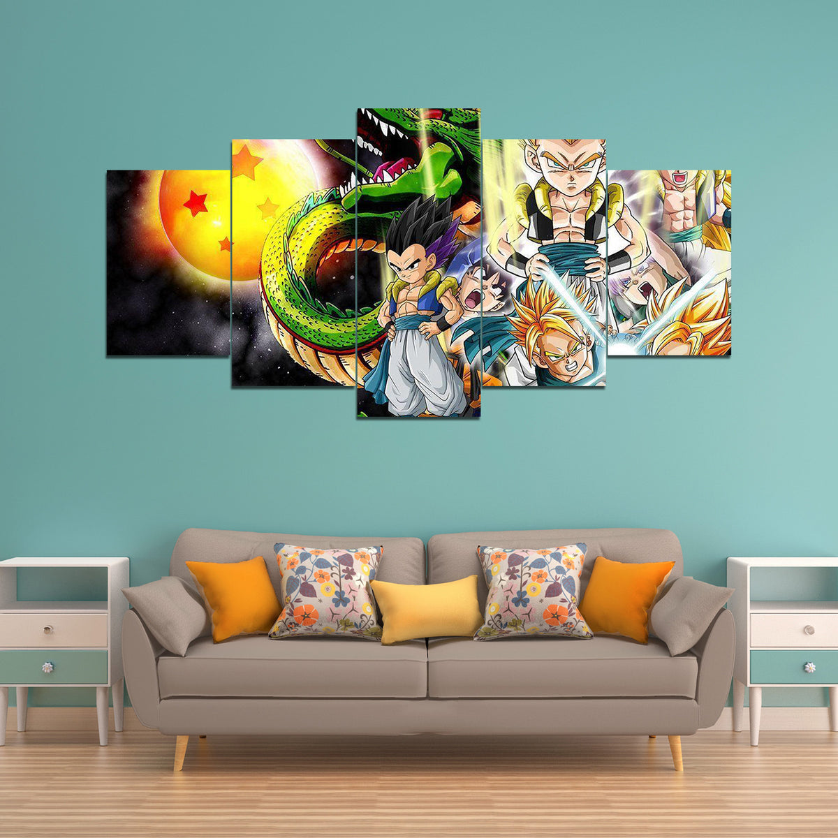 Dragon Ball - 5 Pieces Wall Art - Goten - Trunks - Gotenks - Shenlong - Dragon Ball Poster - Dragon Ball Canvas