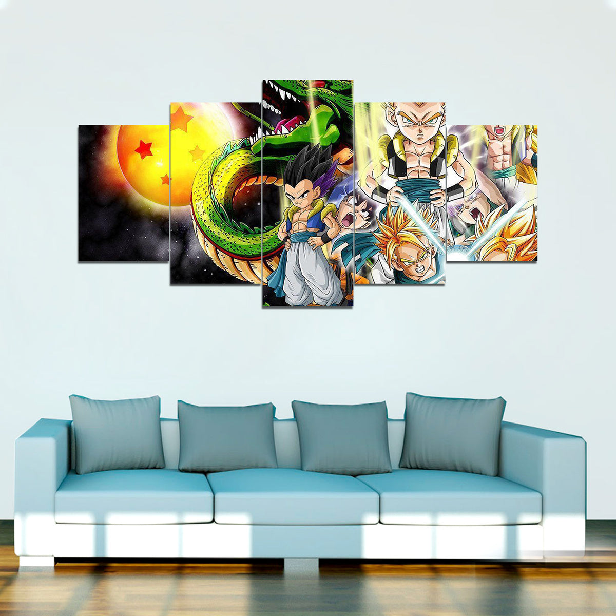 Dragon Ball - 5 Pieces Wall Art - Goten - Trunks - Gotenks - Shenlong - Dragon Ball Poster - Dragon Ball Canvas