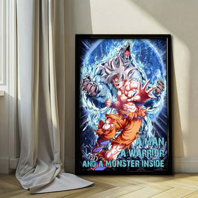 Dragon Ball Wall Art - Dragon Ball Poster - Dragon Ball Canvas - A Monster Inside - Goku Ultra Instinct Mastered - DR051 - Vertical Poster - Vertical Canvas