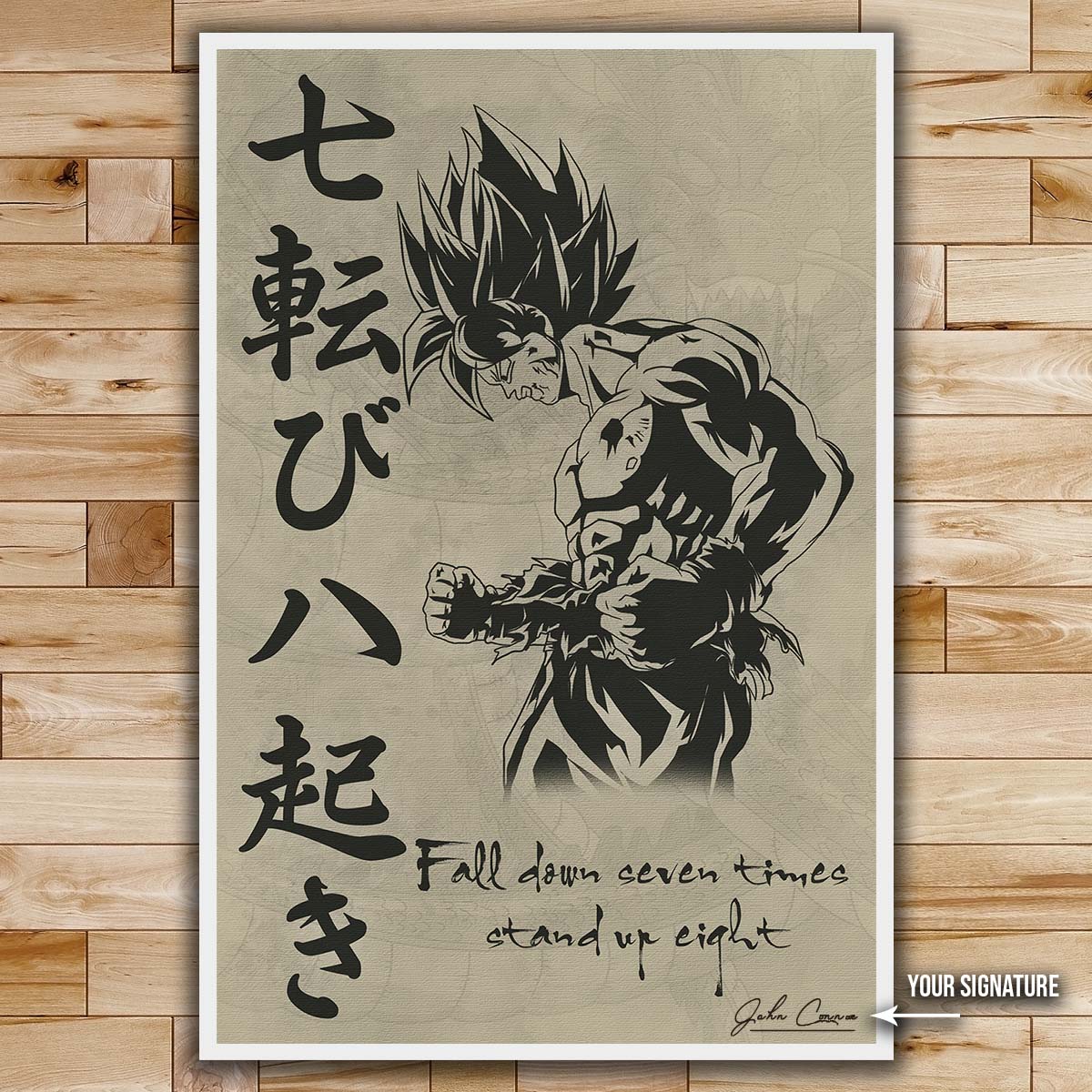 Dragon Ball Wall Art - Dragon Ball Poster - Dragon Ball Canvas - Fall Down Seven Times Stand Up Eight - DR013 - Vertical Poster - Vertical Canvas