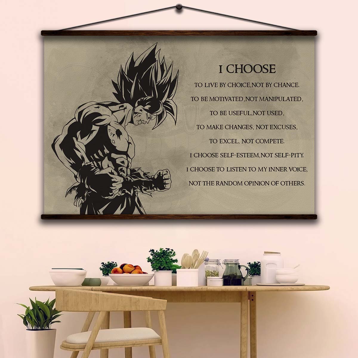 Dragon Ball Wall Art - Dragon Ball Poster - Dragon Ball Canvas - I Choose - Goku - DR033 - Horizontal Canvas - Horizontal Poster