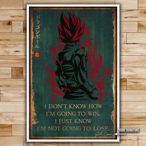 Dragon Ball Wall Art - Dragon Ball Poster - Dragon Ball Canvas - I'm Not Going To Lose - Goku - Vegeta - Vegeto - DR059 - Vertical Poster - Vertical Canvas