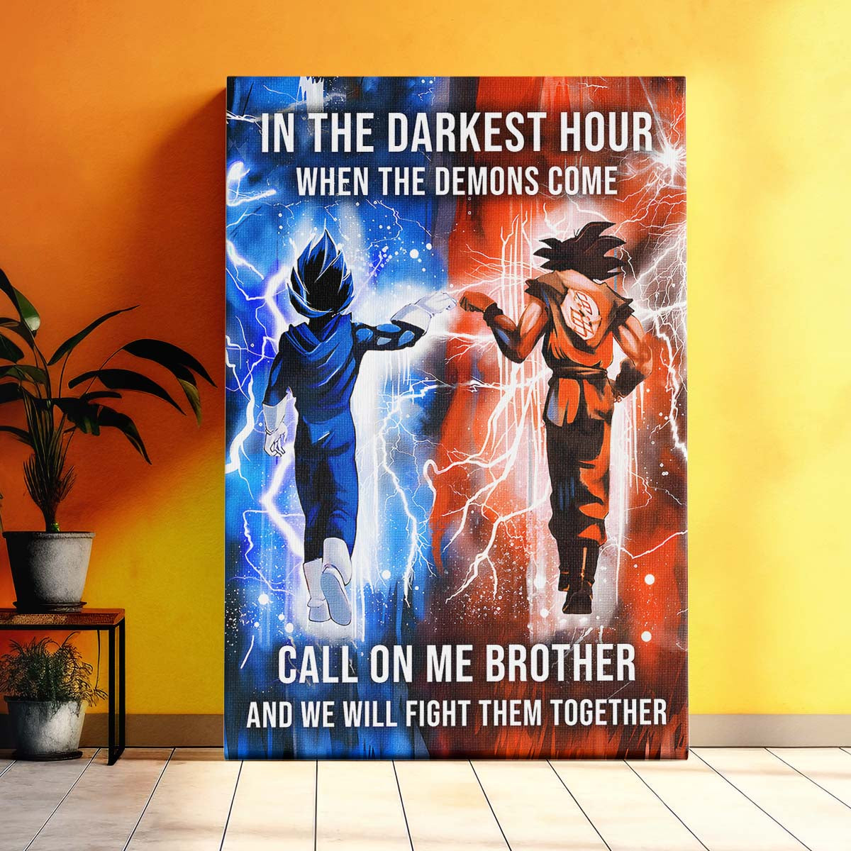 Dragon Ball Wall Art - Dragon Ball Poster - Dragon Ball Canvas - In The Darkest Hour - Call On Me Brother - Goku - Vegeta - DR072 - Vertical Poster - Vertical Canvas