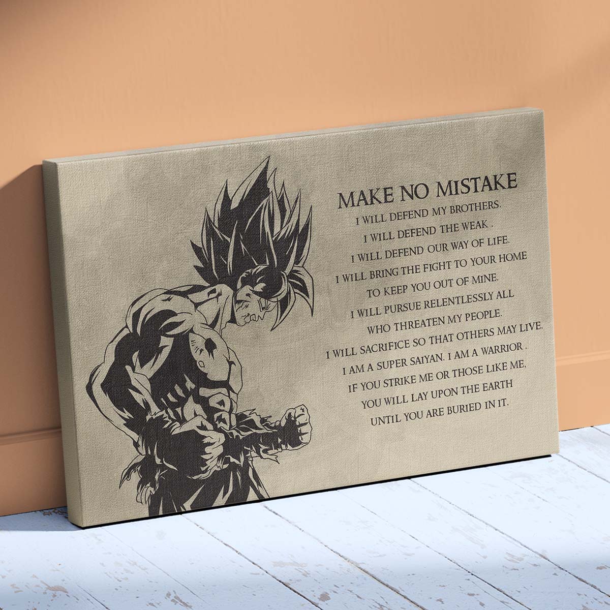 Dragon Ball Wall Art - Dragon Ball Poster - Dragon Ball Canvas - Make No Mistake - Goku - DR027 - Horizontal Canvas - Horizontal Poster