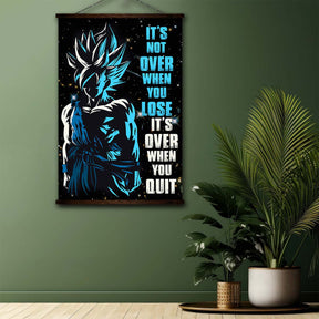 Dragon Ball Wall Art - Dragon Ball Poster - Dragon Ball Canvas - t's Not Over When You Lose - It's Over When You Quit - Goku - Super Saiyan Blue - DR048 - Vertical Poster - Vertical Canvas