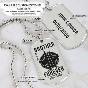 Karate Dog Tag - Brother Forever - Karatedo - Shotokan - Kyokushin - Goju-ryu - Uechi-ryu - Wado-ryu - Shito-ryu - Karate Necklace - Engrave Dog Tag