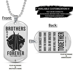 Karate Dog Tag - Brothers Forever - Call On Me Brother - Karatedo - Shotokan - Kyokushin - Goju-ryu - Uechi-ryu - Wado-ryu - Shito-ryu - Karate Necklace - Engrave Dog Tag