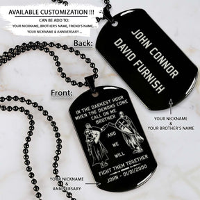 Knight Templar Dog Tag - Call On Me Brother - Crusades - Chivalry - Religious Zeal - Templar Wealth - Mysterious Legacy - Knight Templar Necklace - Engrave Dog Tag