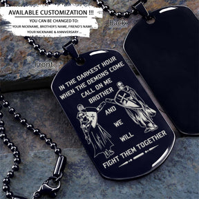 Knight Templar Dog Tag - Call On Me Brother - Crusades - Chivalry - Religious Zeal - Templar Wealth - Mysterious Legacy - Knight Templar Necklace - Engrave Dog Tag