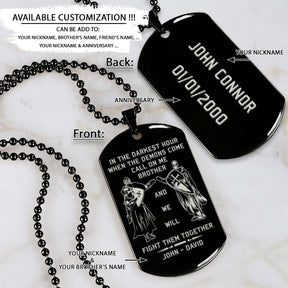 Knight Templar Dog Tag - Call On Me Brother - Crusades - Chivalry - Religious Zeal - Templar Wealth - Mysterious Legacy - Knight Templar Necklace - Engrave Dog Tag