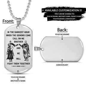 Knight Templar Dog Tag - Call On Me Brother - Crusades - Chivalry - Religious Zeal - Templar Wealth - Mysterious Legacy - Knight Templar Necklace - Engrave Dog Tag