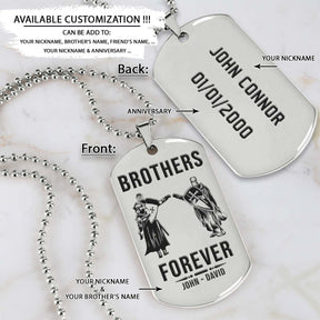 Knight Templar Dog Tag - Brothers Forever - Crusades - Chivalry - Religious Zeal - Templar Wealth - Mysterious Legacy - Knight Templar Necklace - Engrave Dog Tag