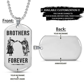 Knight Templar Dog Tag - Brothers Forever - Crusades - Chivalry - Religious Zeal - Templar Wealth - Mysterious Legacy - Knight Templar Necklace - Engrave Dog Tag