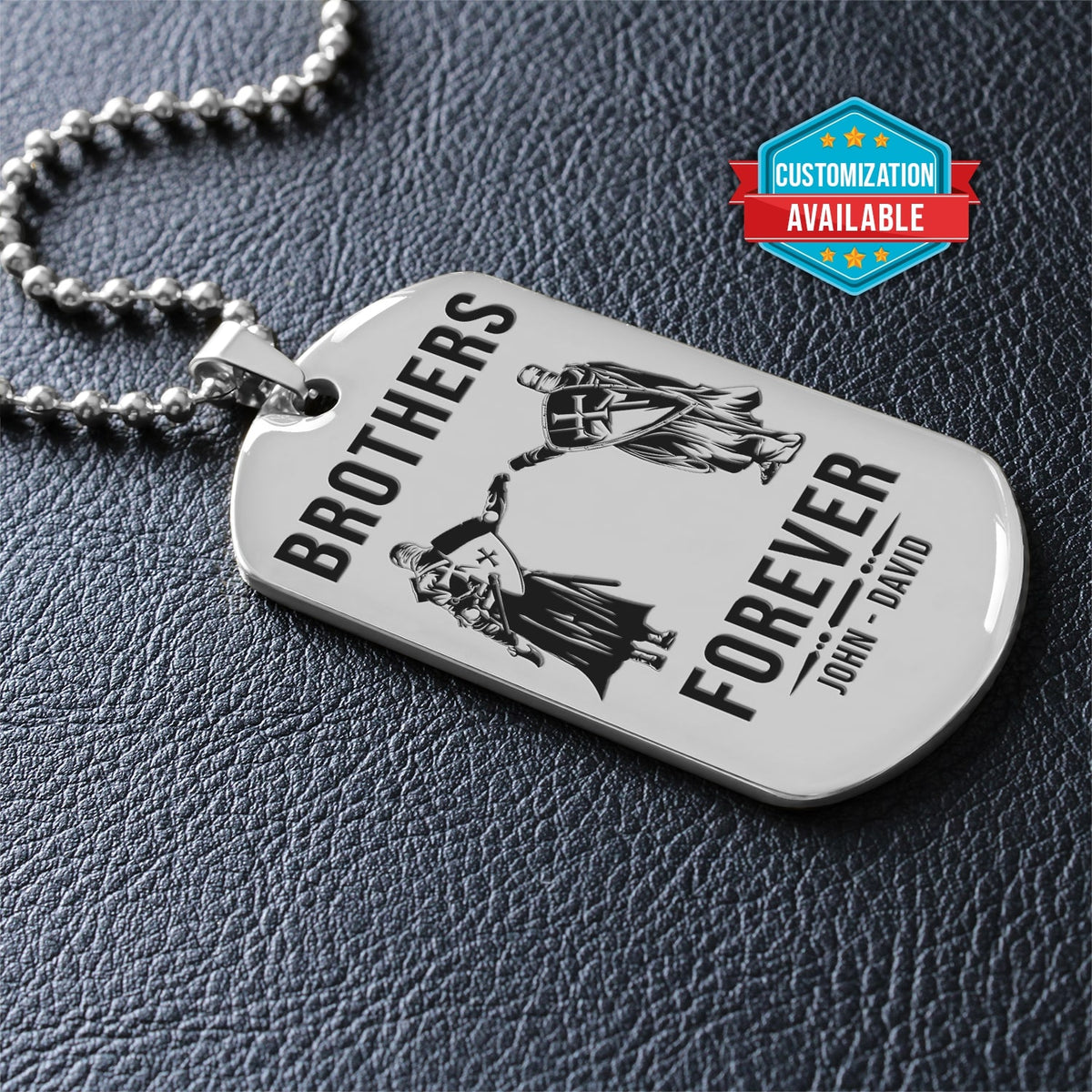 KTD026 - Brothers Forever - It's About Being Better Than You Were The Day Before - Knights Templar - Silver Double-Sided Dog Tag