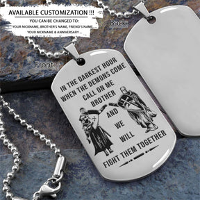 Knight Templar Dog Tag - Call On Me Brother - Crusades - Chivalry - Religious Zeal - Templar Wealth - Mysterious Legacy - Knight Templar Necklace - Engrave Dog Tag