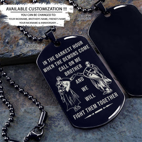 Knight Templar Dog Tag - Call On Me Brother - Crusades - Chivalry - Religious Zeal - Templar Wealth - Mysterious Legacy - Knight Templar Necklace - Engrave Dog Tag