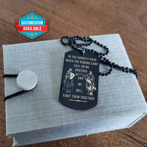 KTD035 - Call On Me Brother - It's About Being Better Than You Were The Day Before - Knights Templar - Black Double-Sided Dog Tag