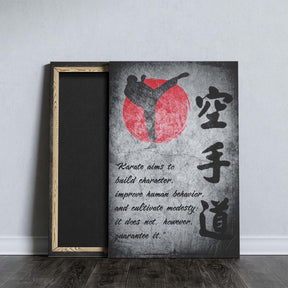 Karate Wall Art - Karate Poster - Karate Canvas - Karate Aims To Build Character - KA020 - Vertical Canvas - Vertical Poster