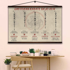 Karate Wall Art - Karate Poster - Karate Canvas - Shotokan Karate Dojo Kun - KA001 - Horizontal Canvas - Horizontal Poster