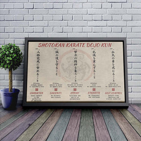 Karate Wall Art - Karate Poster - Karate Canvas - Shotokan Karate Dojo Kun - KA001 - Horizontal Canvas - Horizontal Poster