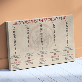 Karate Wall Art - Karate Poster - Karate Canvas - Shotokan Karate Dojo Kun - KA001 - Horizontal Canvas - Horizontal Poster