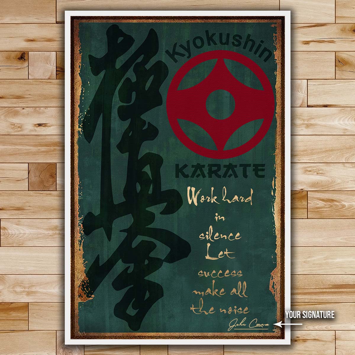 Karate Wall Art - Karate Poster - Karate Canvas - Work Hard In Silence - Let Success Make All The Noise - Kyokushin Karate - KA043 - Vertical Canvas - Vertical Poster