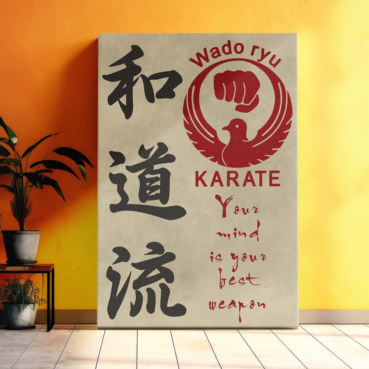 Karate Wall Art - Karate Poster - Karate Canvas - Your Mind Is Your Best Weapon - Wado Ryu Karate - KA038 - Vertical Canvas - Vertical Poster