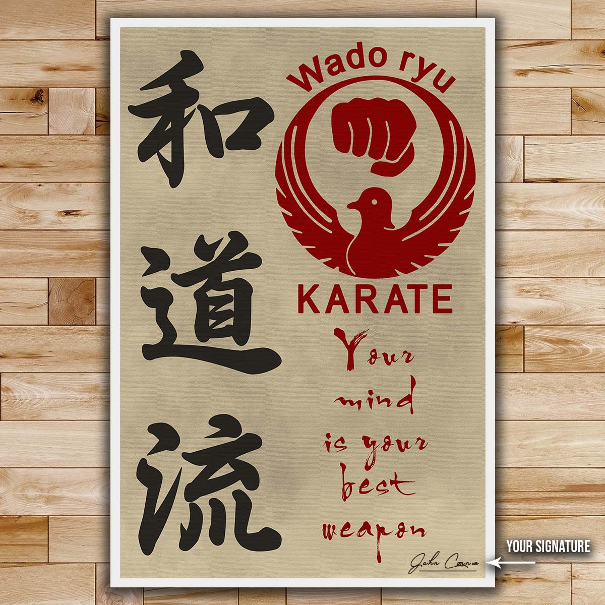 Karate Wall Art - Karate Poster - Karate Canvas - Your Mind Is Your Best Weapon - Wado Ryu Karate - KA038 - Vertical Canvas - Vertical Poster