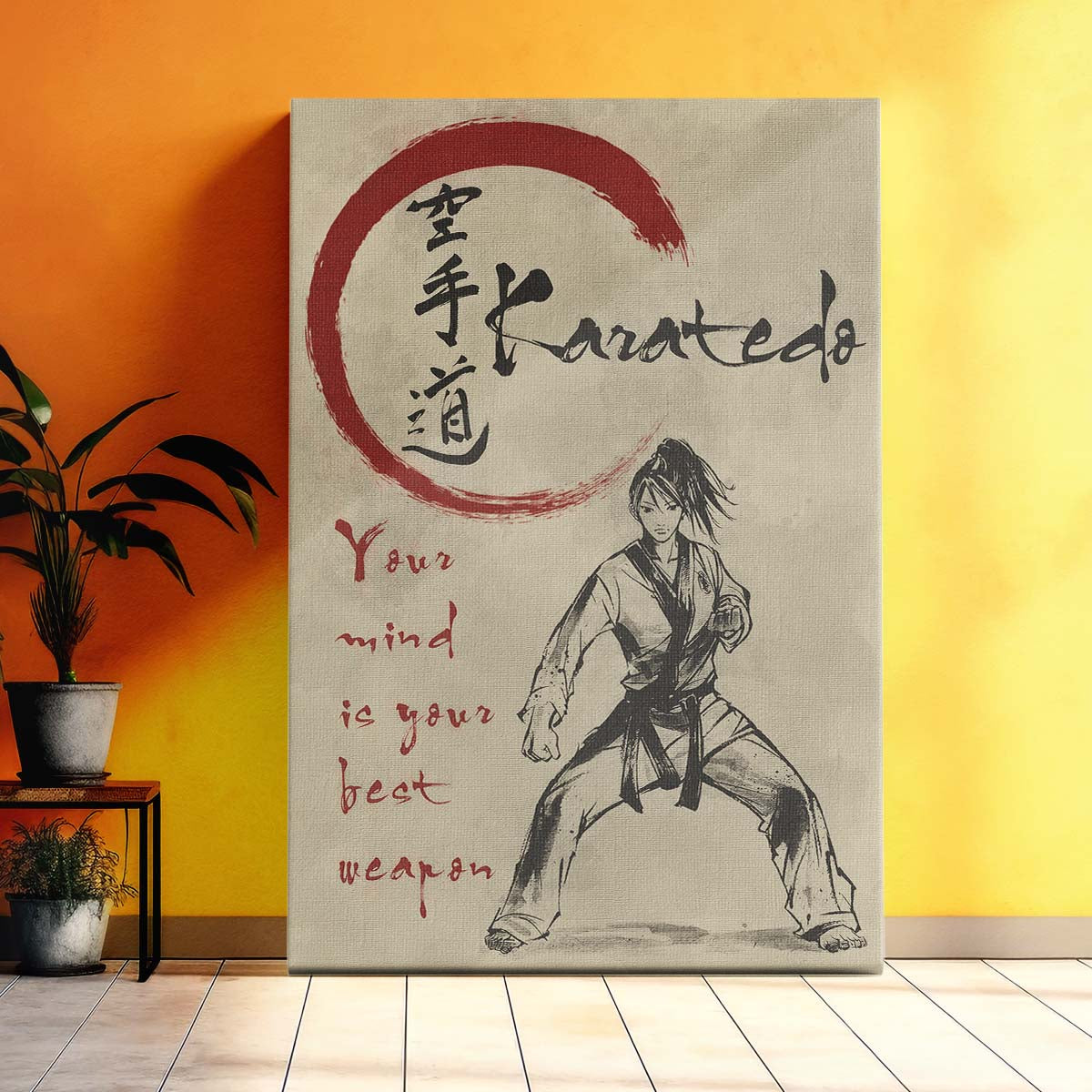 Karate Wall Art - Karate Poster - Karate Canvas - Your Mind Is Your Best Weapon - Women - Karatedo - KA037 - Vertical Canvas - Vertical Poster