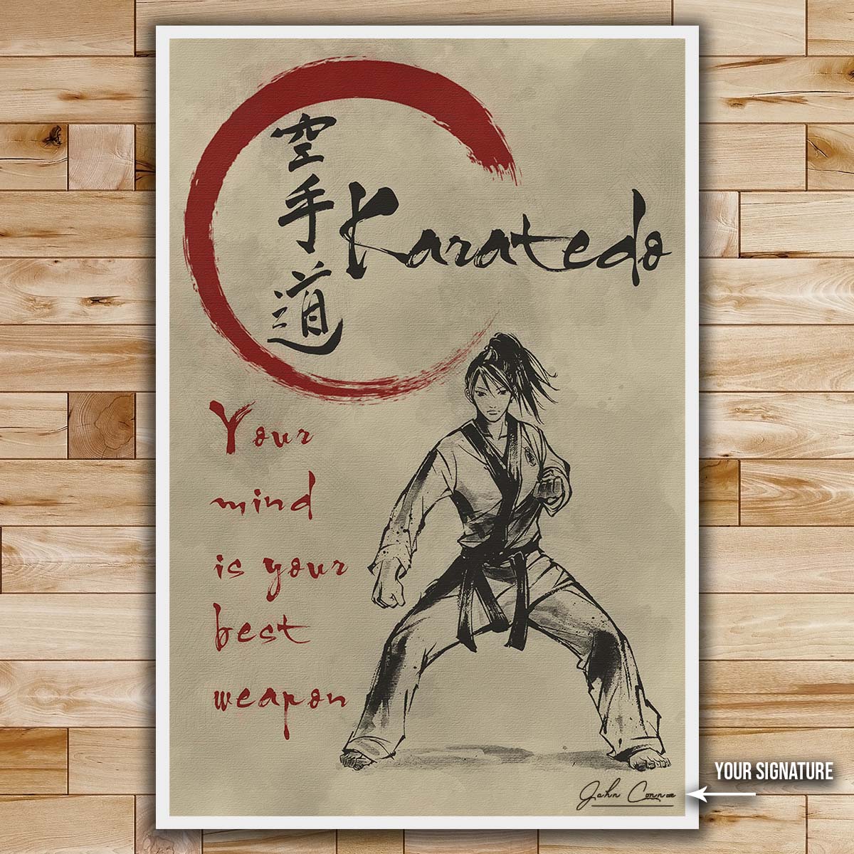 Karate Wall Art - Karate Poster - Karate Canvas - Your Mind Is Your Best Weapon - Women - Karatedo - KA037 - Vertical Canvas - Vertical Poster