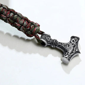 Viking - Men's Vintage Thor Hammer Viking Mjolnir Rope Bracelets, Retro Norse Mythology Runes Amulet Wristband Jewelry