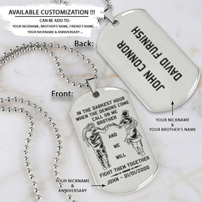 Naruto Dog Tag - Call On Me Brother - Uzumaki Naruto - Uchiha Sasuke - Naruto Necklace - Engrave Dog Tag