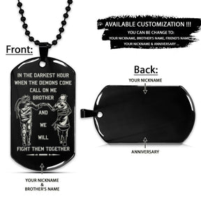 Naruto Dog Tag - Call On Me Brother - Uzumaki Naruto - Uchiha Sasuke - Naruto Necklace - Engrave Dog Tag