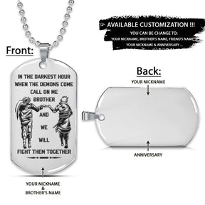 Naruto Dog Tag - Call On Me Brother - Uzumaki Naruto - Uchiha Sasuke - Naruto Necklace - Engrave Dog Tag