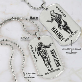 Naruto Dog Tag - Brothers Forever - Uzumaki Naruto - Uchiha Sasuke - Naruto Necklace - Engrave Dog Tag