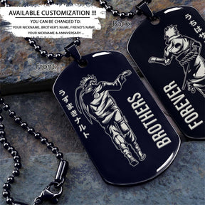 Naruto Dog Tag - Brothers Forever - Uzumaki Naruto - Uchiha Sasuke - Naruto Necklace - Engrave Dog Tag